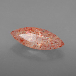 Pierre de soleil orange naturelle transparent, 3,68 ct, transparent / translucide