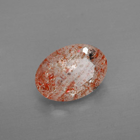 Pierre de soleil orange naturelle transparent, 1,58 ct, transparent / translucide