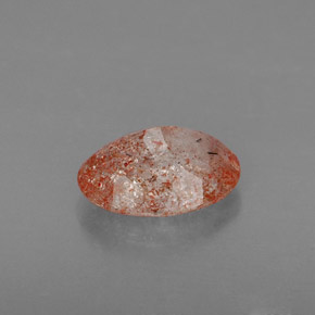 Pierre de soleil orange naturelle transparent, 1,58 ct, transparent / translucide