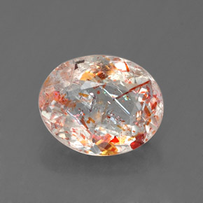 Pierre de soleil orange naturelle coupe ovale, 1,06 ct, transparent