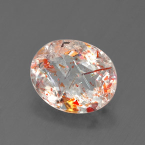 Pierre de soleil orange naturelle coupe ovale, 1,06 ct, transparent