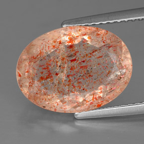 Pierre de soleil orange naturelle transparent, 4,81 ct, transparent / translucide