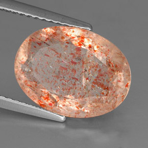 Pierre de soleil orange naturelle transparent, 4,81 ct, transparent / translucide