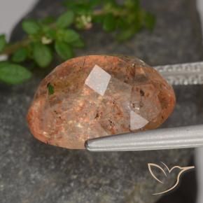 Pierre de soleil Orange clair naturelle ovale, 5.58 ct, Translucide