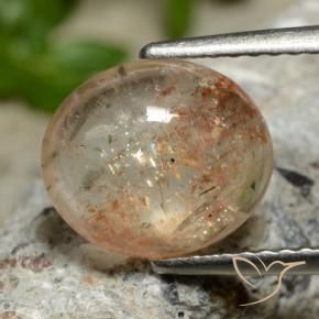 Pierre de soleil Orange moyen naturelle ovale, 2.40 ct, Transparent