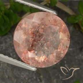 Pierre de soleil Orange tigre léger naturelle Tour, 3.19 ct, Transparent