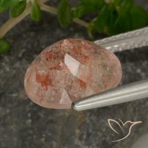 Pierre de soleil Orange tigre léger naturelle Tour, 3.19 ct, Transparent