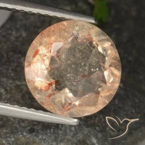 Pierre de soleil Orange clair naturelle Tour, 3.55 ct, Transparent
