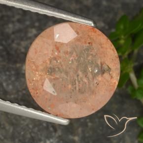 Pierre de soleil Orange pêche léger naturelle Tour, 3.36 ct, Transparent