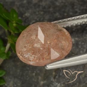 Pierre de soleil Orange pêche léger naturelle Tour, 3.36 ct, Transparent