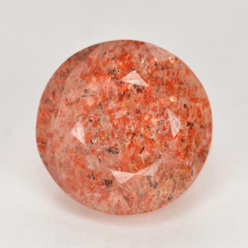 Pierre de Soleil  Orange chaud naturelle Coupe roude, 4.35 ct, Translucide