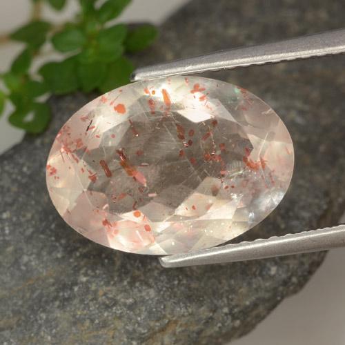 Pierre de soleil orange naturelle coupe ovale, 5,02 ct, transparent
