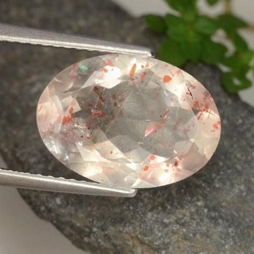 Pierre de soleil orange naturelle coupe ovale, 5,02 ct, transparent