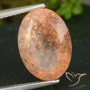 Pierre de soleil Orange clair naturelle ovale, 5.89 ct, Translucide