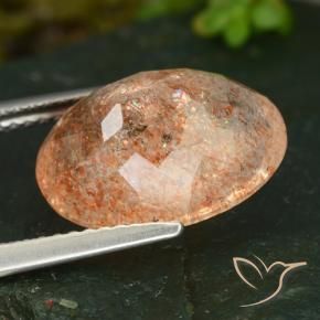 Pierre de soleil Orange clair naturelle ovale, 5.89 ct, Translucide