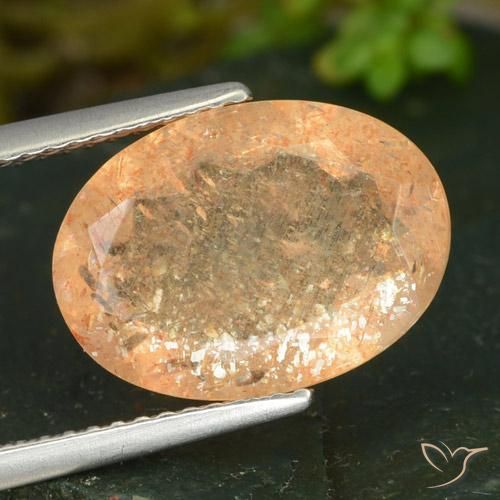 4.99ct Naturel Orange rougeâtre Pierre de soleil, ovale, Transparent