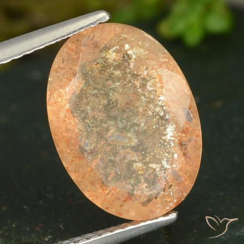 Pierre de soleil Orange rougeâtre naturelle ovale, 4.99 ct, Transparent