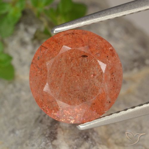 3.81ct Naturel Orange moyen Pierre de soleil, Tour, Translucide