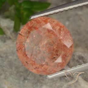 Pierre de soleil Orange rougeâtre naturelle Tour, 3.73 ct, Translucide
