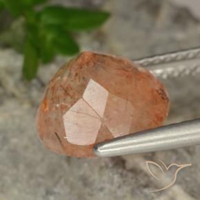 Pierre de soleil Orange rougeâtre naturelle Tour, 3.73 ct, Translucide