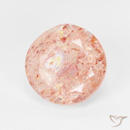 Pierre de soleil Light Grapefruit Pink naturelle Tour, 3.45 ct, Transparent