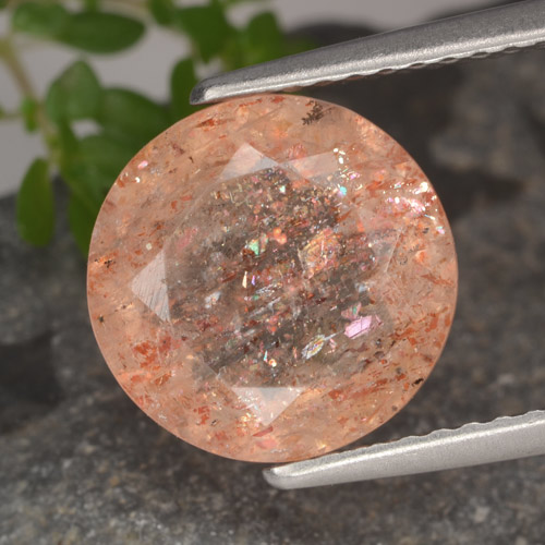 Pierre de Soleil  Orange clair naturelle Coupe roude, 3.06 ct, Translucide