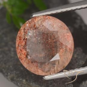 Pierre de soleil Orange rougeâtre naturelle Tour, 3.97 ct, Translucide