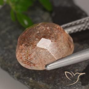 Pierre de soleil Orange rougeâtre naturelle Tour, 3.97 ct, Translucide