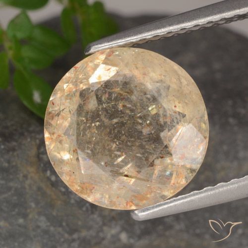 3.49ct Naturel Orange cantaloup Pierre de soleil, Tour, Transparent