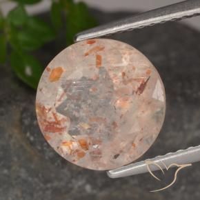 Pierre de soleil Pêche Orange naturelle Tour, 3.38 ct, Transparent