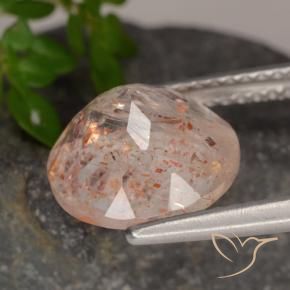 Pierre de soleil Pêche Orange naturelle Tour, 3.38 ct, Transparent
