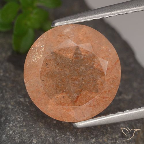 3.41ct Naturel Orange clair Pierre de soleil, Tour, Translucide