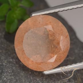 Pierre de soleil Orange clair naturelle Tour, 3.41 ct, Translucide