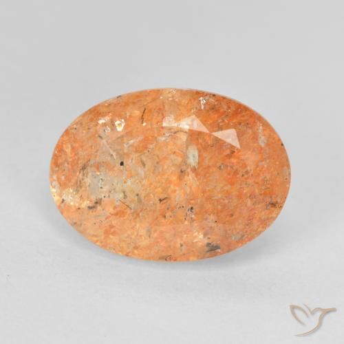 5.65ct Naturel Orange moyen Pierre de soleil, ovale, Translucide