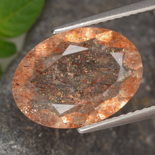 Pierre de Soleil  Orange gingembre naturelle Coupe ovale, 4.17 ct, Transparent