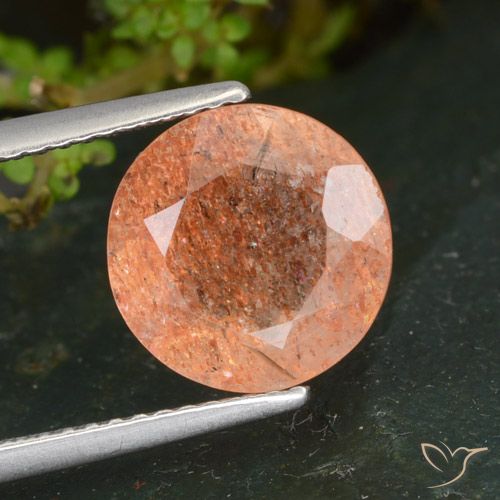 3.39ct Naturel Orange gingembre Pierre de soleil, Tour, Transparent