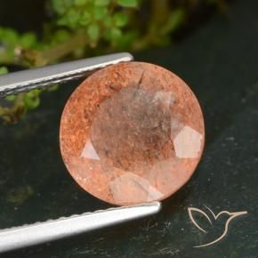 Pierre de soleil Orange gingembre naturelle Tour, 3.39 ct, Transparent