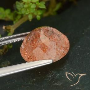 Pierre de soleil Orange gingembre naturelle Tour, 3.39 ct, Transparent