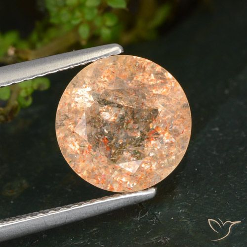 3.56ct Naturel Orange clair Pierre de soleil, Tour, Transparent