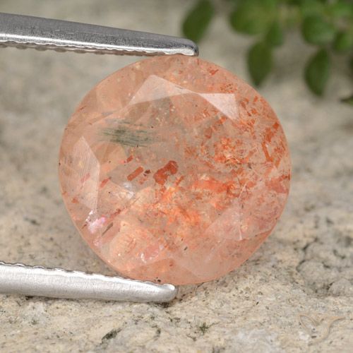 3.21ct Naturel Orange gingembre Pierre de soleil, Tour, Translucide