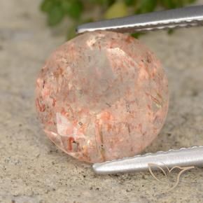 Pierre de soleil Pêche Orange naturelle Tour, 3.52 ct, Transparent