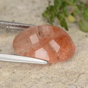 Pierre de soleil Orange rougeâtre naturelle ovale, 5.97 ct, Translucide