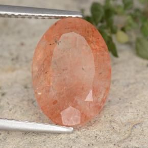 Pierre de soleil Orange moyen-léger naturelle ovale, 5.43 ct, Translucide