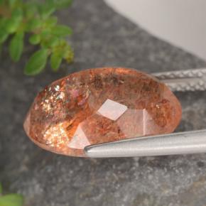Pierre de soleil orange naturelle coupe ovale, 5,87 ct, translucide
