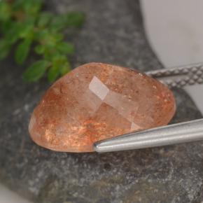 Pierre de soleil orange naturelle coupe ovale, 6,17 ct, translucide