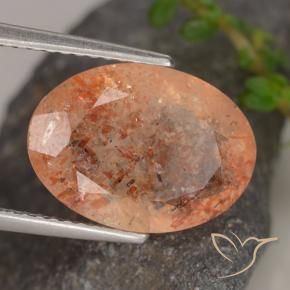 Pierre de soleil Orange gingembre naturelle ovale, 5.31 ct, Transparent