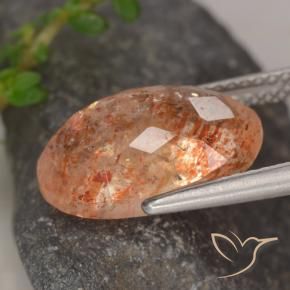 Pierre de soleil Orange gingembre naturelle ovale, 5.31 ct, Transparent