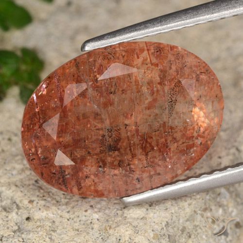 6.46ct Naturel Orange pamplemousse Pierre de soleil, ovale, Translucide