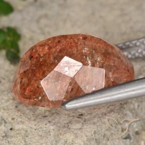 Pierre de soleil Orange pamplemousse naturelle ovale, 6.46 ct, Translucide