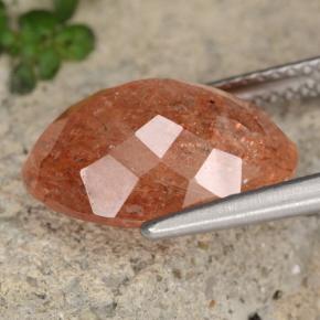 Pierre de soleil orange naturelle coupe ovale, 5,46 ct, translucide